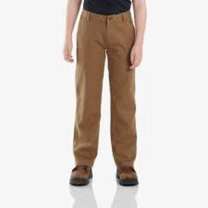 Carhartt Boys' Rugged Flex Canvas Utility Work Pant - Canyon Brown Size 14